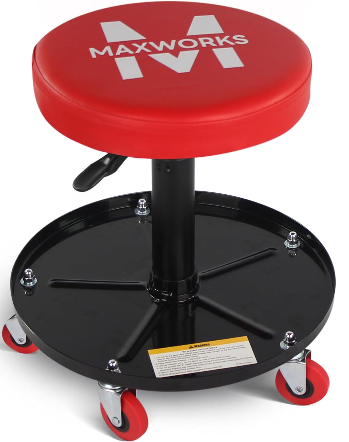 MaxWorks 80771 - Asiento de Rodillo neumático con Altura Ajustable, Capacidad de 300 Libras