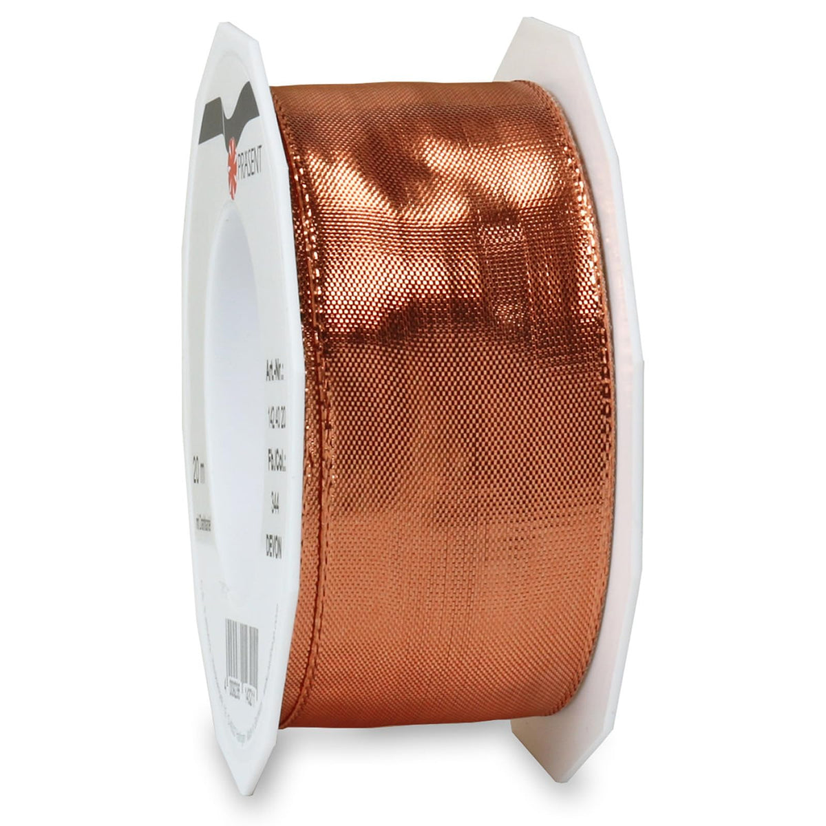 Morex Ribbon Devon - Cinta metálica con cable, poliéster, 3,8 cm por 22 m, cobre