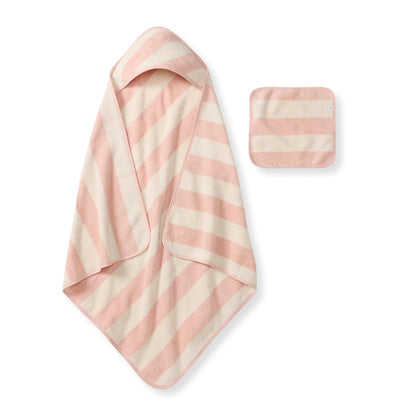Burt's Bees - Toallas de Rizo Tejidas con Capucha para bebé, algodón orgánico, Esenciales de baño, Toalla Suave para bebés, niños pequeños, niños - Una talla - Arena Rosa