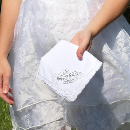 Lillian Rose Wedding Happy Tears - Pañuelo de recuerdo de 12 pulgadas, color blanco