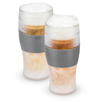 Host Freeze Cooling Beer Pint Glass for The Perfect Temperature Every Time, Clear, Set of 2