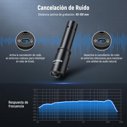 NEEWER KM17 Micrófono USB C, Cancelar Ruido para Grabación Enchufar & Usar Mic con Montaje Antivibración, Minimicrófono Compatible con iPhone Android PC dji Osmo Pocket 3 Insta360 Cámaras Acción