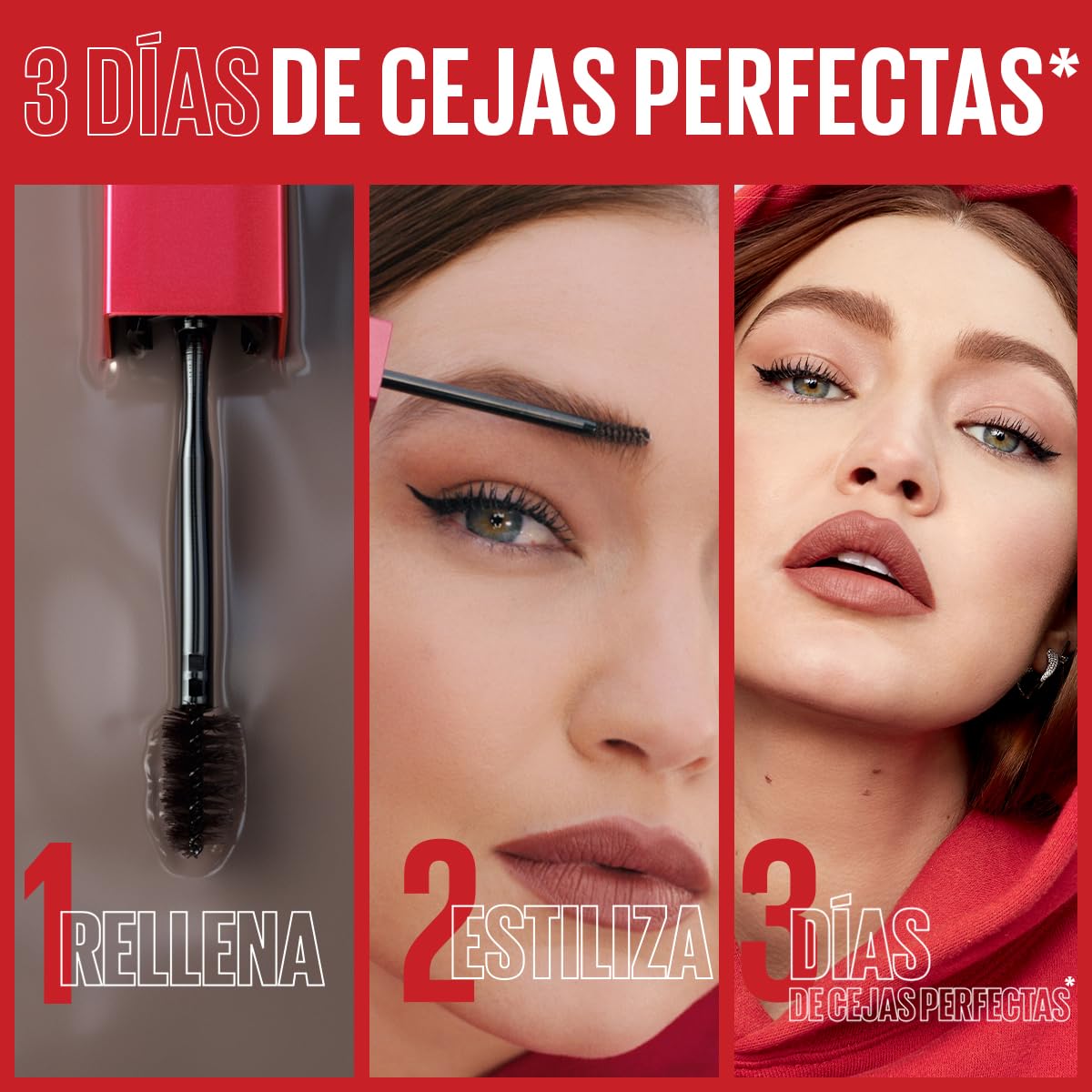 Maybelline Estilizador de cejas en gel de facil aplicación, Tattoo 3D tono Deep Brown, 21g