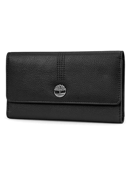 Timberland portafolios de piel con solapa RFID para mujer - Talla Única - Negro (Pebble)