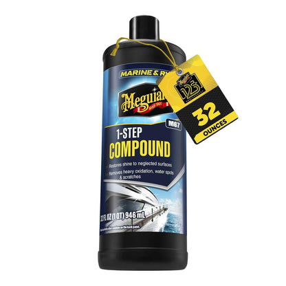 Meguiar's Compuesto de Un Solo Paso M6732 Fibra de Vidrio RV y Barcos, 946 ml - Chico - Compuesto en una etapa (32 onzas)