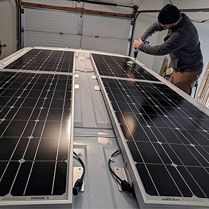 Renogy 4 juegos de soportes de montaje de panel solar Z ligeros de aluminio sin corrosión para caravanas, remolques, barcos, yates, pared y otras instalaciones de techo fuera de la viga, 4 unidades