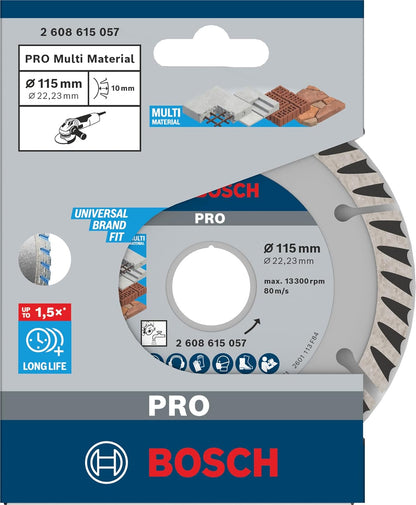 Bosch DISCO DIAM. | UNIVERSAL | SEGMENTADO | 4 1/2'' | Para hormigón, hormigón armado, Ø 115 mm, accesorio profesional Amoladora angular pequeña