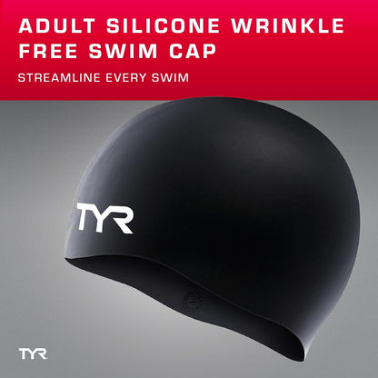 TYR - Gorro de natación Antiarrugas (Silicona)