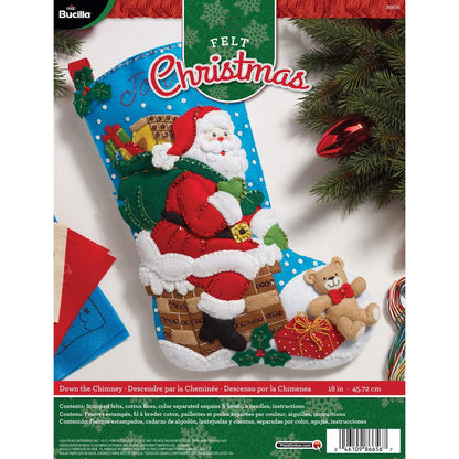 Bucilla - Apliques de fieltro de 45,7 cm, kit de fabricación de calcetines de 45,7 cm, perfecto para manualidades y manualidades, 86656, azul, blanco y rojo