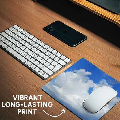 3dRose 8 x 8 x 0.25 Inches Mouse Pad, Puffy White On Blue (mp_33223_1)