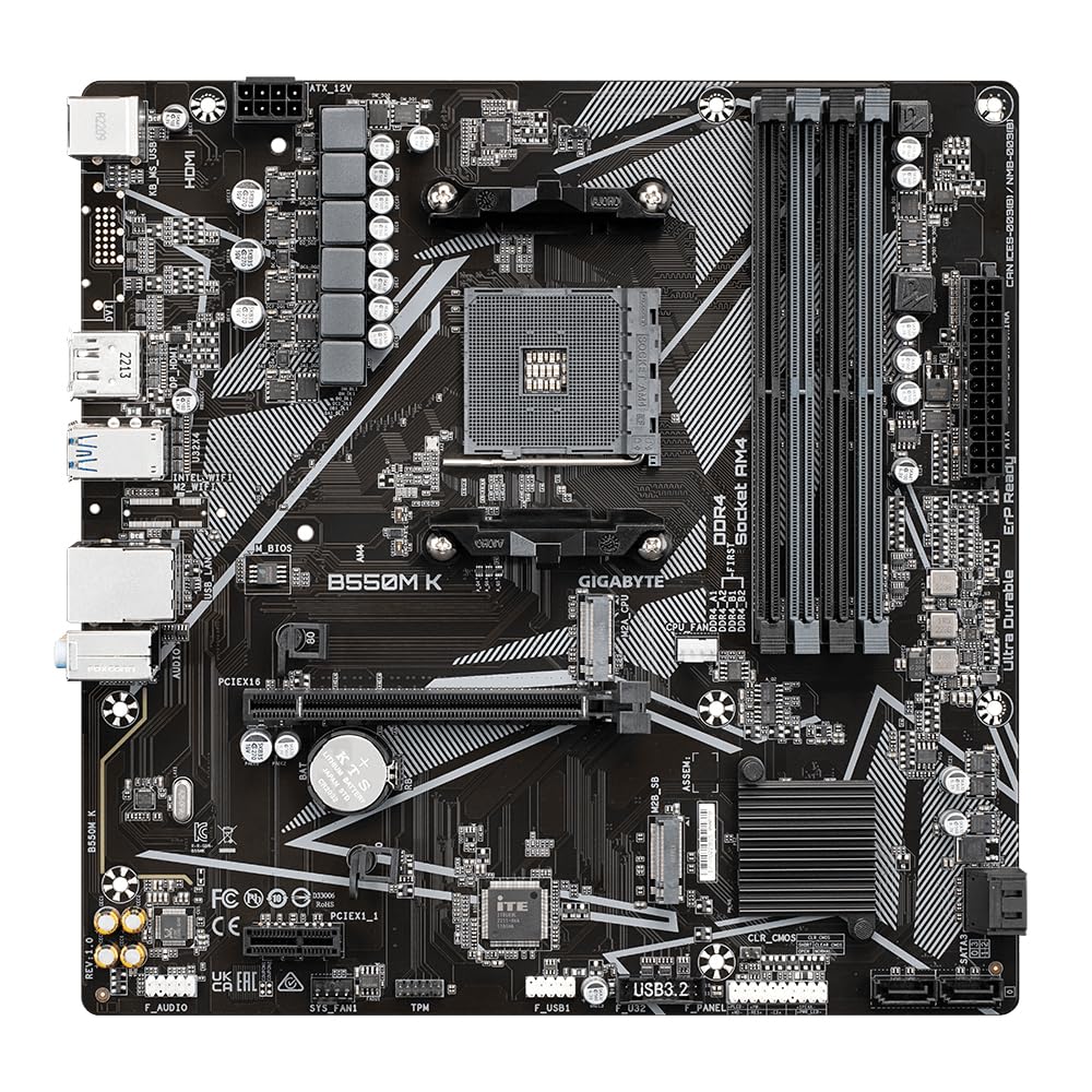 GIGABYTE - Placa Base AMD B550M-K AM4