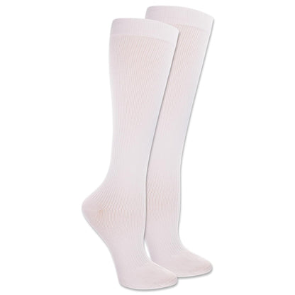 Dr. Scholl's Calcetines de Compresión Suave para Mujer, 10-15 mmHg, Paquete de 2 - Shoe Size: 4-10 - Blanco