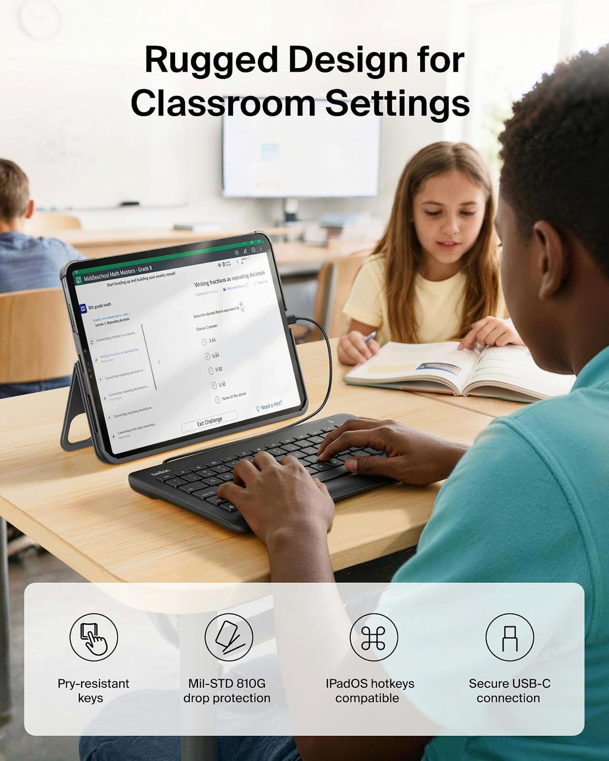 Belkin B2B124 Teclado con cable y conector Lightning para iPad