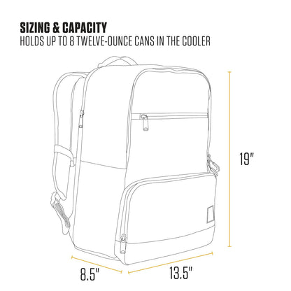 Carhartt Insulated Two Compartment Cooler Backpack, Durable Water Resistant W/Adjustable Shoulder Straps for Camping, Beach & Travel