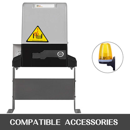 VEVOR Abridor automático de puerta corrediza 1400LBS con 2 controles remotos, kit de hardware de operador de puerta para seguridad, velocidad de movimiento de 43 pies por minuto