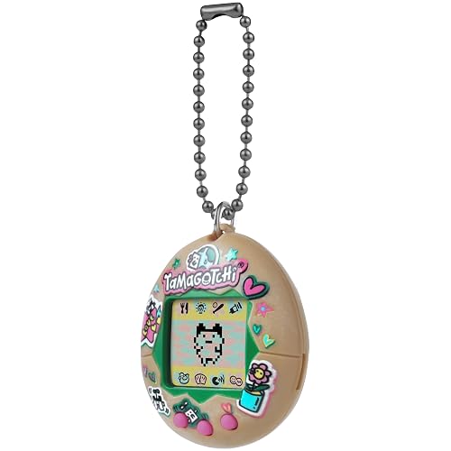 TAMAGOTCHI - Mascota Virtual Original Celebration Egg, Tonos Tierra | Earth Tones coleccionable, minijuego adivinanza, múltiples evoluciones adultas, cadena llavero, batería CR2032, 8+ años