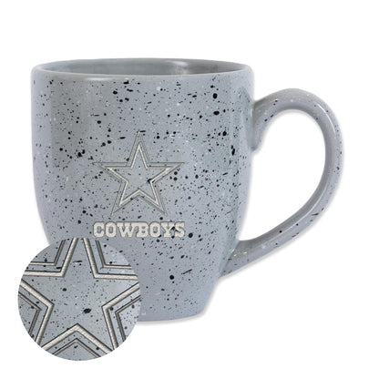 Rico Industries Taza de Cerámica NFL Grabada con Láser 16 oz - Dallas Cowboys Grey - Una talla - Gris