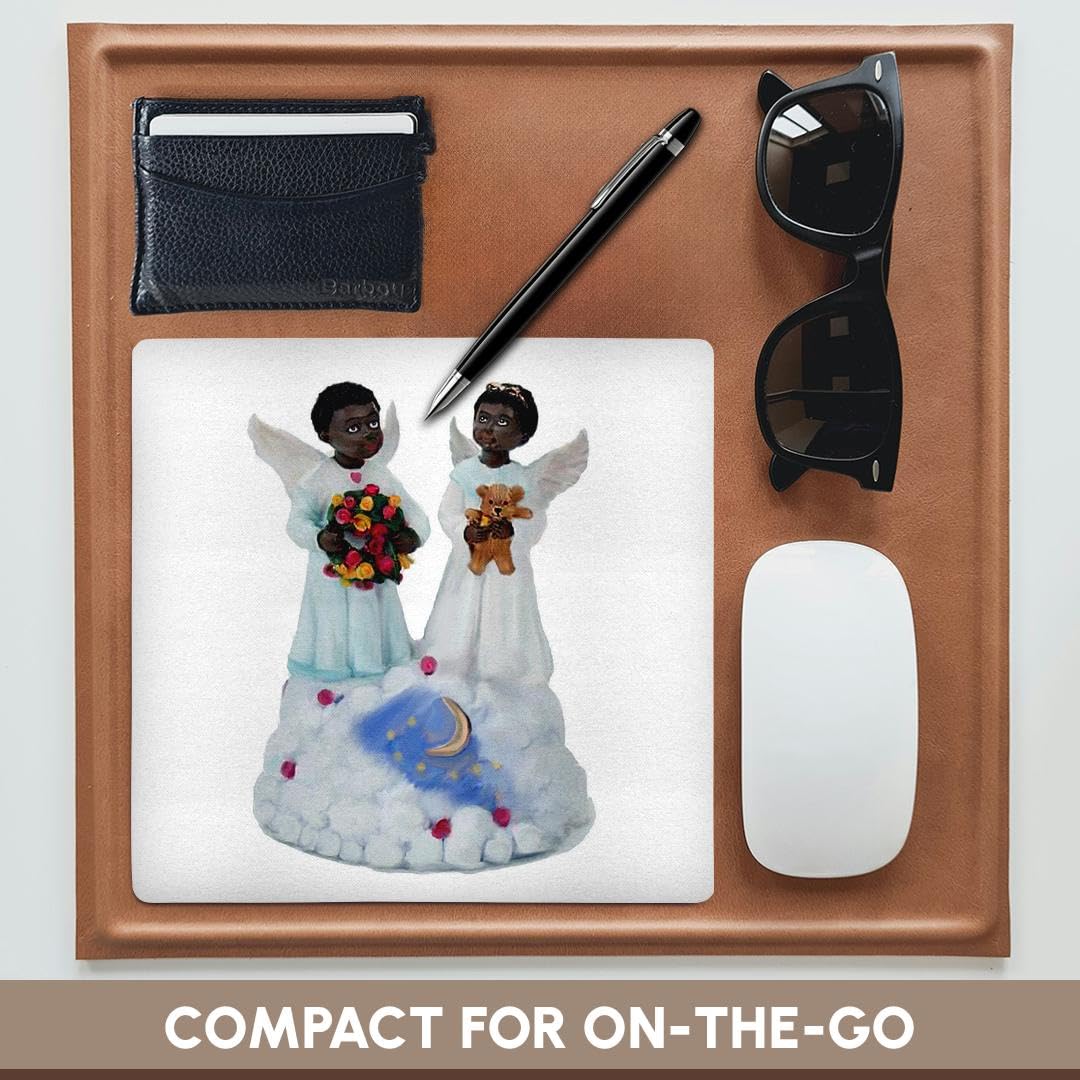 3dRose 8 x 8 x 0.25 Inches African-American Angels Mouse Pad (mp_1069_1)