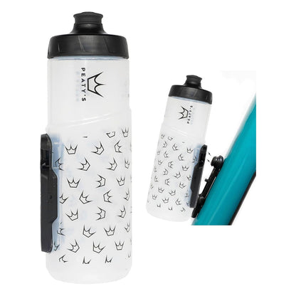 Peaty's Fidlock Lockin - Botella de agua magnética para bicicleta, color corona/transparente, 600 ml, 20 onzas