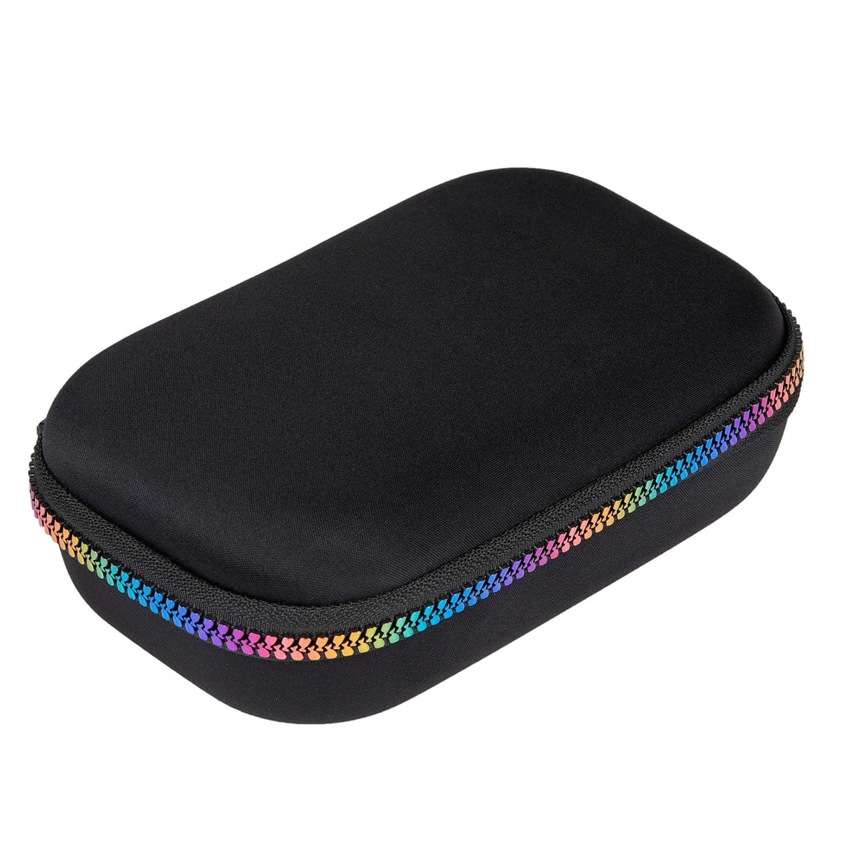 ZIPIT Colorz Pencil Box for Girls & Boys, Holds Up to 60 Pens, Sturdy Storage Container for School and Office Supplies, Secure Zipper Closure (Black & Rainbow)