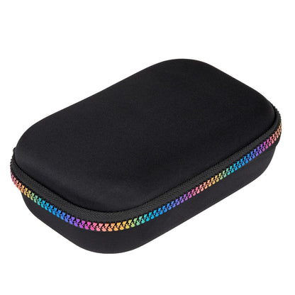 ZIPIT Colorz Pencil Box for Girls & Boys, Holds Up to 60 Pens, Sturdy Storage Container for School and Office Supplies, Secure Zipper Closure (Black & Rainbow)