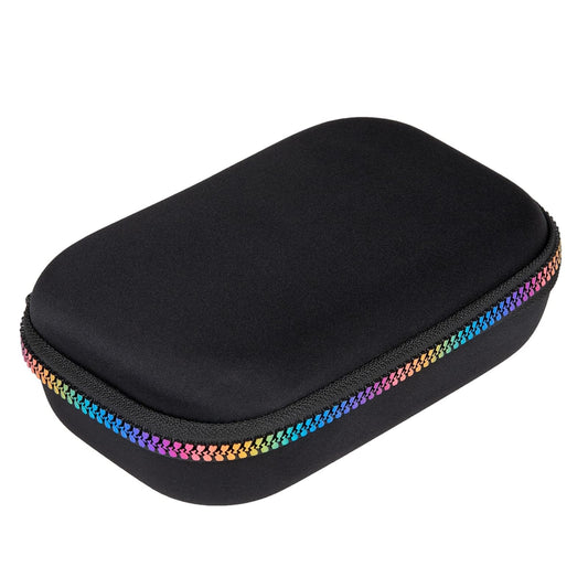 ZIPIT Colorz Pencil Box for Girls & Boys, Holds Up to 60 Pens, Sturdy Storage Container for School and Office Supplies, Secure Zipper Closure (Black & Rainbow)