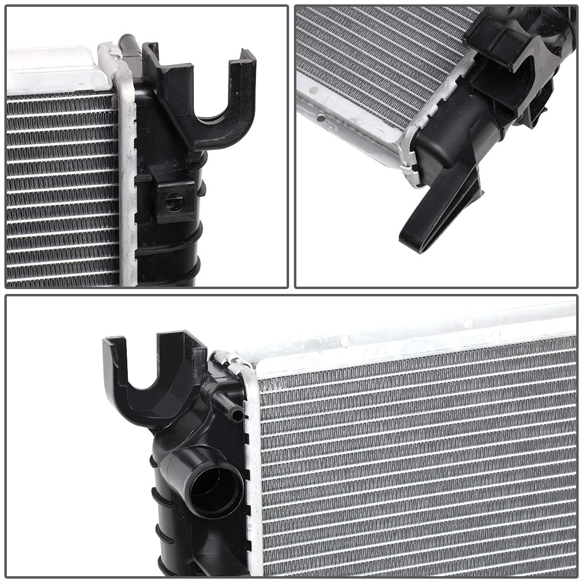 DNA Motoring OEM-RA-2479 Radiador Aluminio Negro/Metálico para Dodge Ram 3.7/4.7/5.7