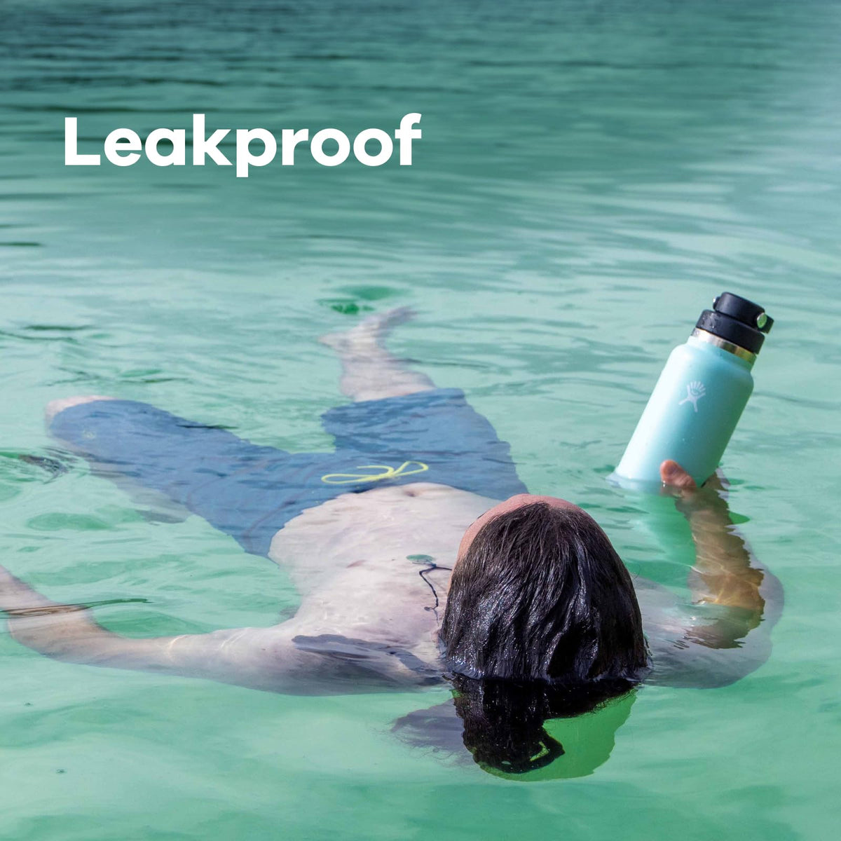 Hydro Flask - Botella de agua de acero inoxidable aislada, tapa de boca ancha, no derrama, a prueba de fugas en 40 onzas, color blanco