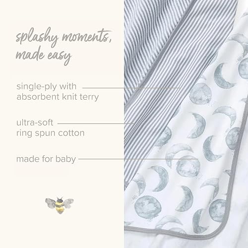 Burt's Bees Baby Toalla con Capucha Algodón Orgánico | Paquete de 2, 29x29 pulgadas, rizo de punto absorbente, 100% algodón orgánico GOTS