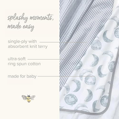 Burt's Bees Baby Toalla con Capucha Algodón Orgánico | Paquete de 2, 29x29 pulgadas, rizo de punto absorbente, 100% algodón orgánico GOTS
