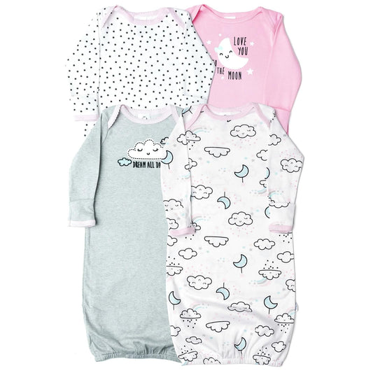 Gerber Baby Boy and Girls 4-Pack Sleeper Gown