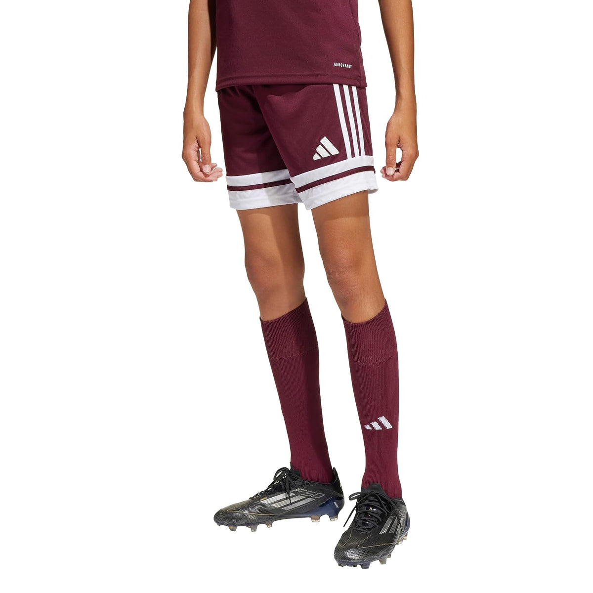 adidas Squadra 25 Short de Fútbol para Niño - G - granate equipo - blanco