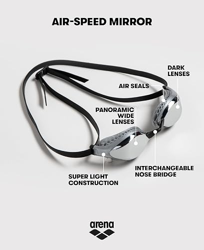 ARENA Unisex Adult Air-Speed Anti-Fog Racing Swim Goggles for Men and Women Air Seals Technology for Superior Comfort