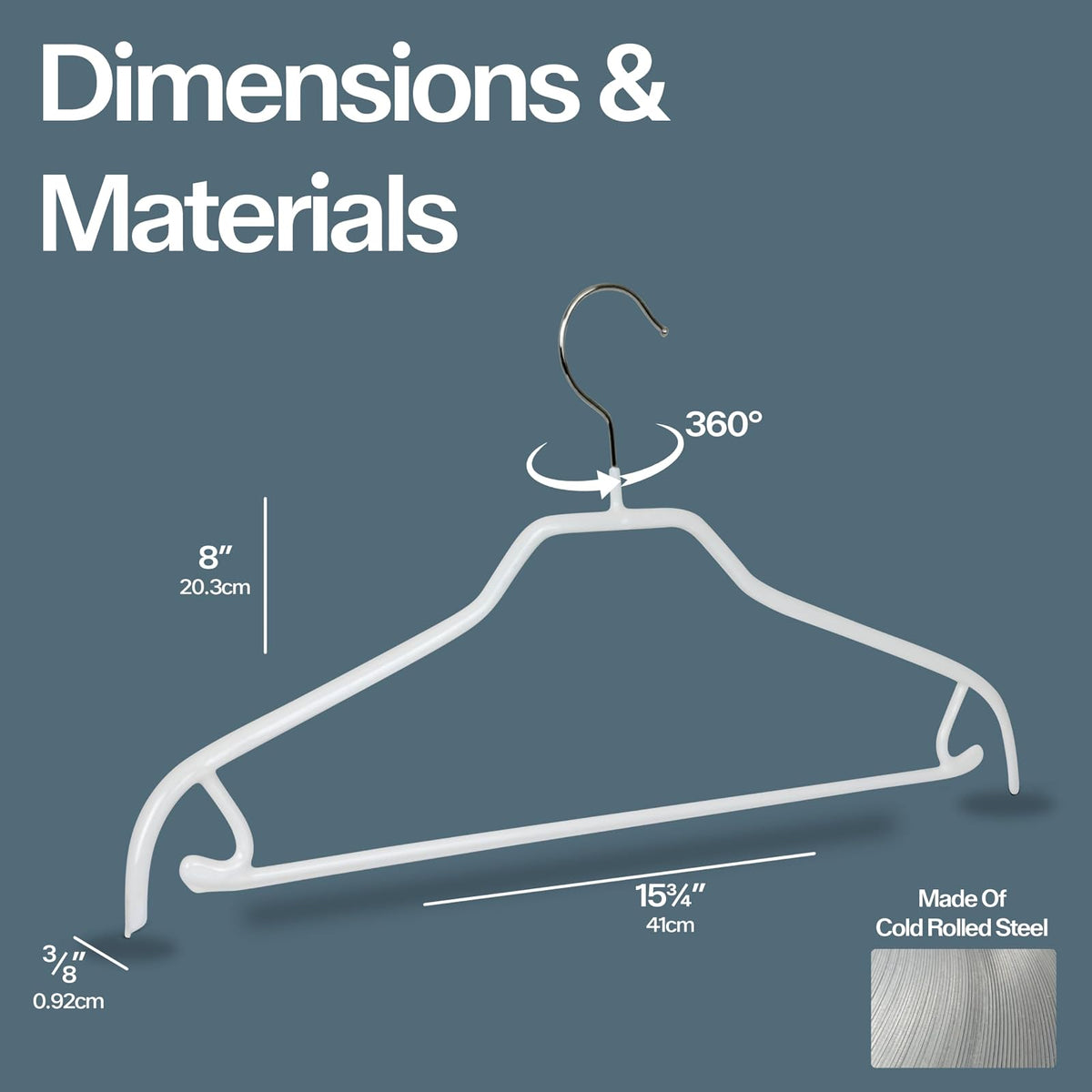 MAWA by Reston Lloyd Silhouette Series - Percha de Ropa Antideslizante para Ropa con Barra y Gancho para Pantalones y Faldas, Estilo 41/FRS, Juego de 5, Color Negro