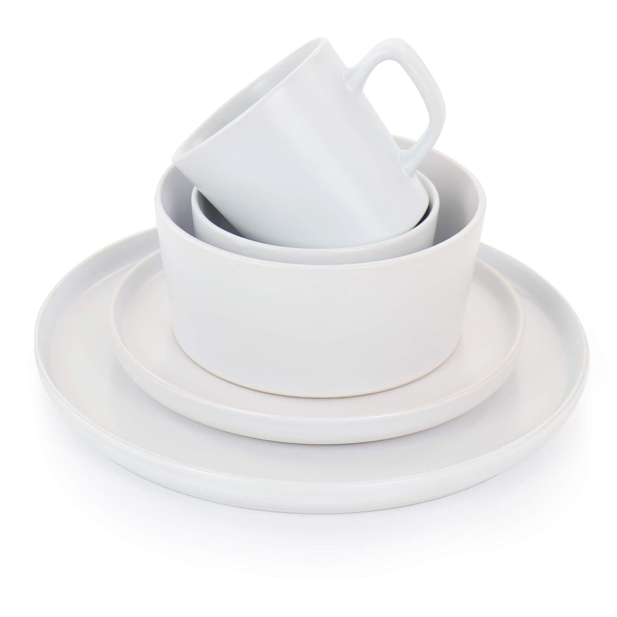 Elama Luxmatte - Vajilla contemporánea, 20 piezas, color blanco