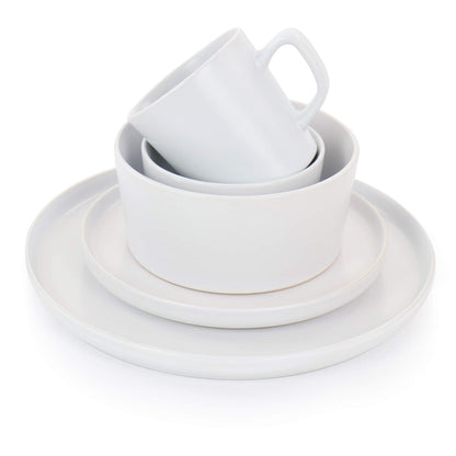 Elama Luxmatte - Vajilla contemporánea, 20 piezas, color blanco