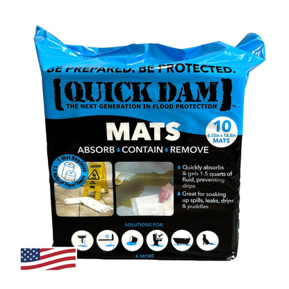 Quick Dam WUM-10 - Alfombrillas absorbentes, color blanco