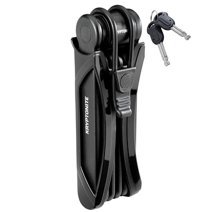 Kryptonite - Candado plegable para bicicleta, compacto, ligero, de alta seguridad, antirrobo, plegable, con 2 llaves y soporte para eléctricas, scooter, de montaña, 88,4 cm