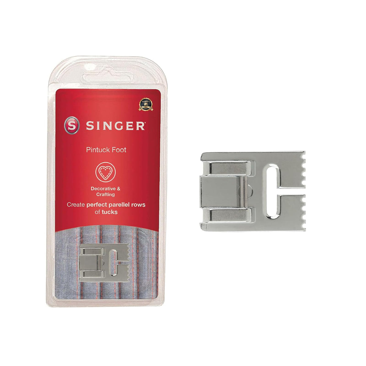 Singer | Pintuck Presser Foot, Embellish Clothes & Linen, Also Made for Twin Needle Use - Sewing Made Easy