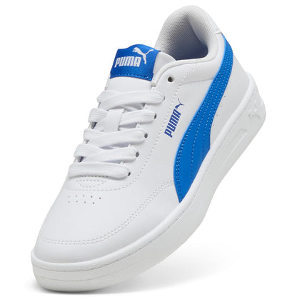 PUMA, Tenis Casuales Court Classic Clean Jr, Unisex, Blanco con Verde, Talla 22