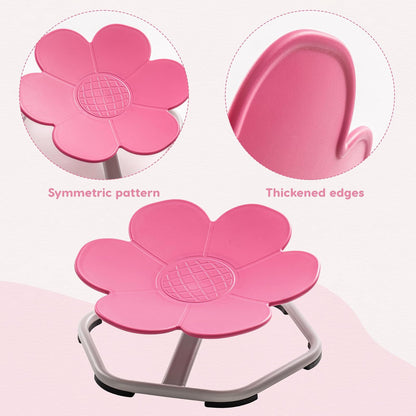 ROBUD - Silla giratoria sensorial para niños, Silla giratoria con diseño Antideslizante, coordinación Corporal de Entrenamiento, Silla oscilante en Forma de Flor, sin Montaje, Color Rosa