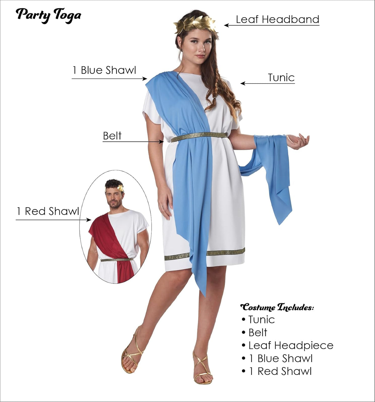 Adult Party Toga Costume