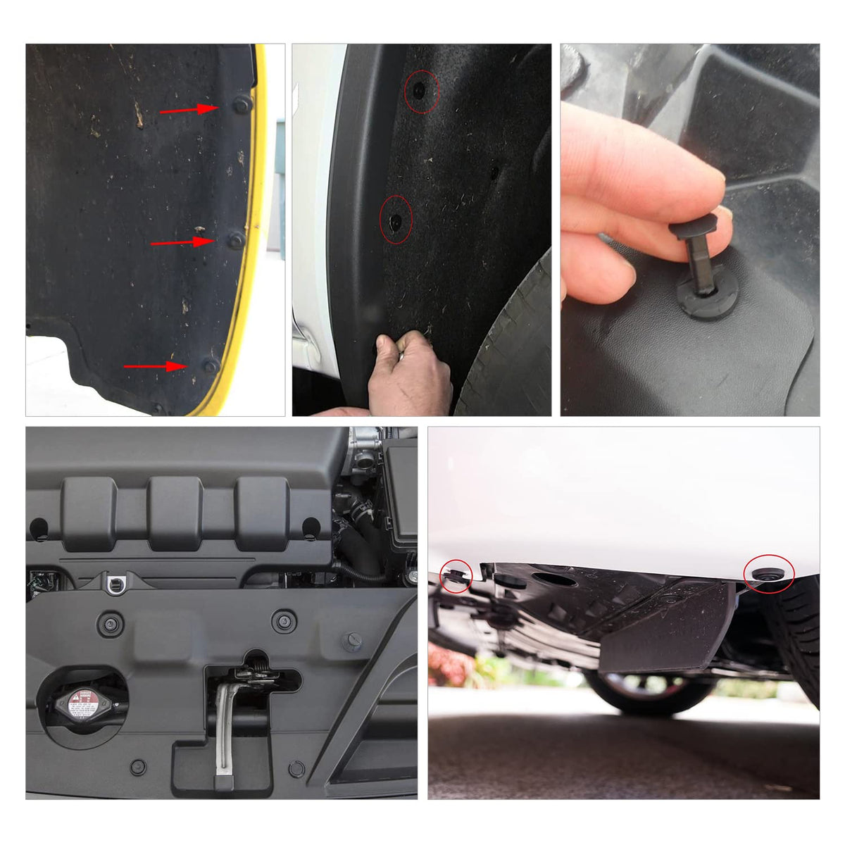 GOOACC 400 clips universales de plástico para guardabarros compatibles con GM Ford, Chrysler Toyota Honda con 6 clips de retención de cuerpo automático