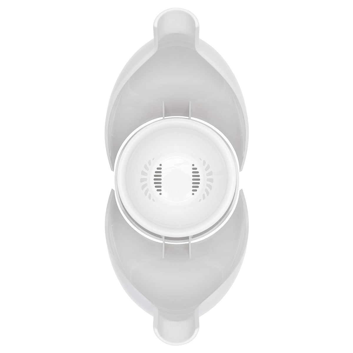 OXO Good Grips - Escobilla para Inodoro, Color Blanco | El recipiente almacena cepillo para polvo, cerdas cónicas para una limpieza a fondo, ideal para la limpieza del baño