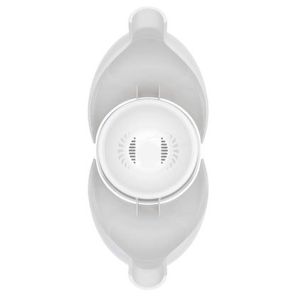 OXO Good Grips - Escobilla para Inodoro, Color Blanco | El recipiente almacena cepillo para polvo, cerdas cónicas para una limpieza a fondo, ideal para la limpieza del baño