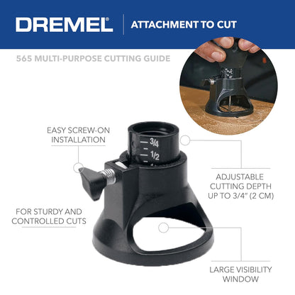 Dremel 570 Accesorio Broca de Corte para Remover Lechada, 1/8 pulgada | Broca con punta de carburo | Corta madera, plástico y paneles de yeso | Incluye guía de corte | Control de profundidad de