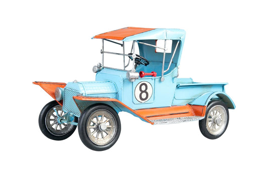Modelo de Ford Pick Up | Estilo Vintage | Adornos de Escritorio | para Oficina y hogar | Azul/Naranja | 16x14 cm | Running