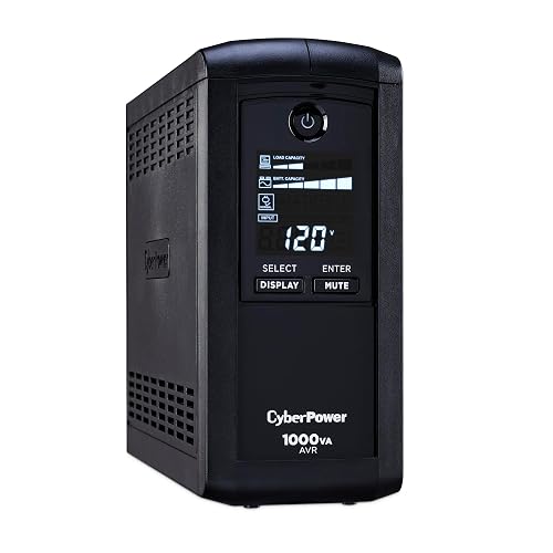 CyberPower CP1000AVRLCD 1000 VA NO Break, 1000 VA AVR, Negro | 1000VA/600W, 9 tomacorrientes, AVR, minitorre, certificado UL
