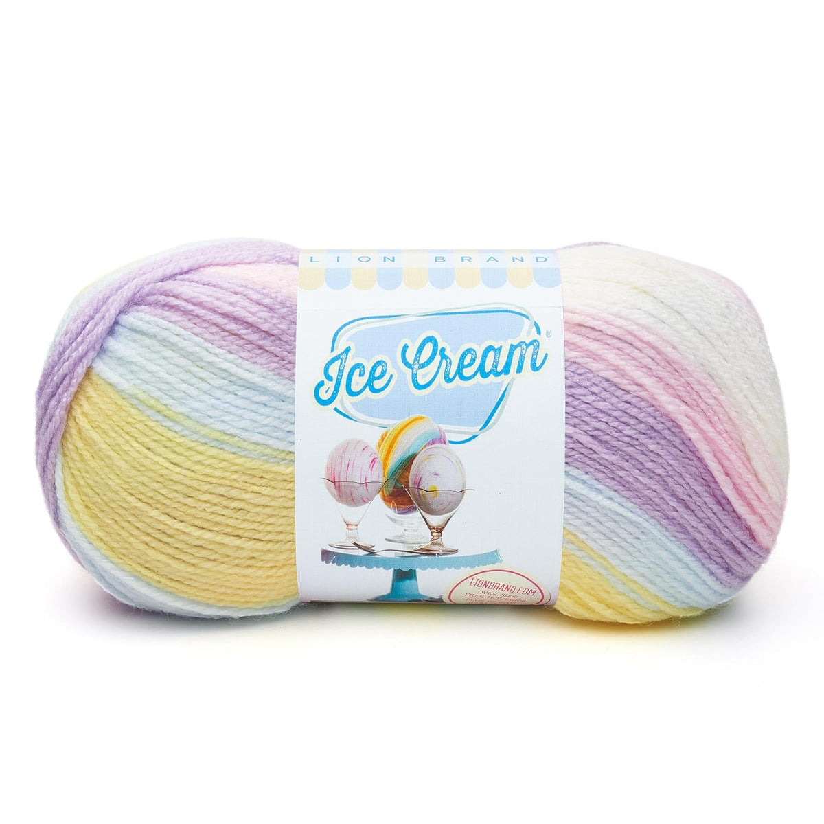 Lion Brand Ice Cream Estambre Acrílico Degradado - 1 paquete - Algodón de azúcar