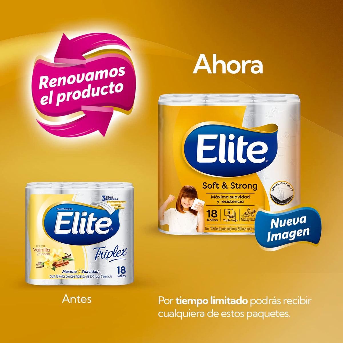 Elite Soft & Strong Papel Higiénico Triple Hoja 18 Rollos - Máxima Suavidad y Resistencia